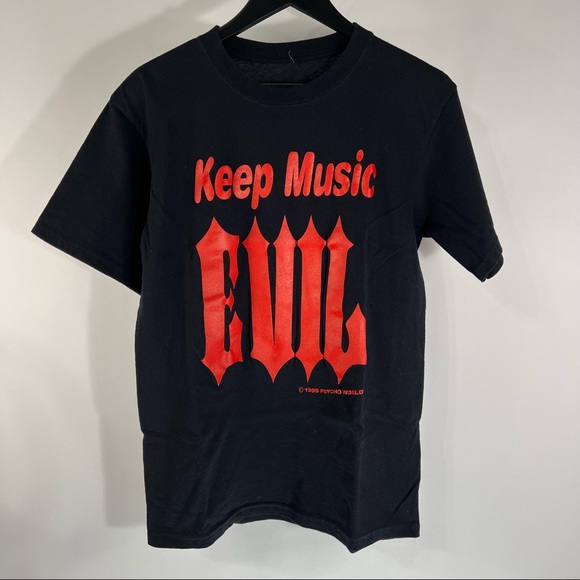 Other - 1999 Psycho World Keep Music Evil Mens Black T Shirt Rock Metal M Vintage